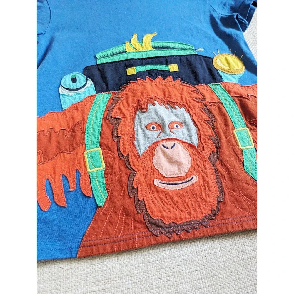 Mini Boden Orangutan Embroidered Applique Graphic T-Shirt 9-10Y boys